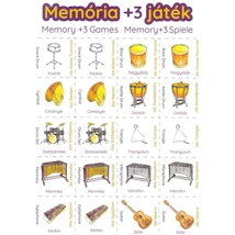 Memória +3 játék színes hangszerek 