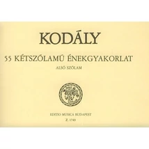 Kodály Zoltán: 55 kétszólamú énekgyakorlat – kotta – alsó szólam