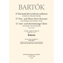 Bartók Béla: Kánon – kotta
