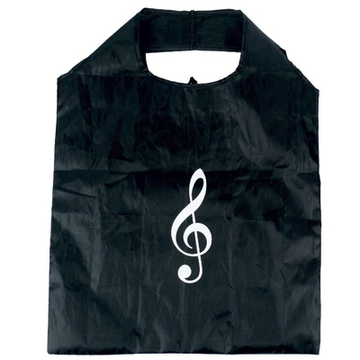 Mini bevásárlószatyor violinkulcs mintával, fekete