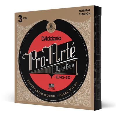 D’Addario Pro-Arté Nylon EJ45-3D klasszikus gitárhúr Multi-Pack szett