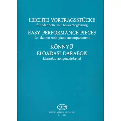 Könnyű előadási darabok - klarinét és zongora kotta