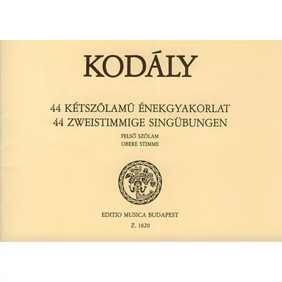 Kodály Zoltán: 44 kétszólamú énekgyakorlat – kotta – alsó szólam