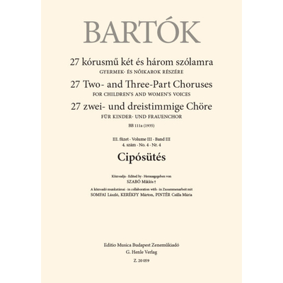 Bartók Béla: Cipósütés – kotta