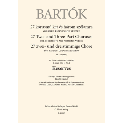 Bartók Béla: Keserves – kotta
