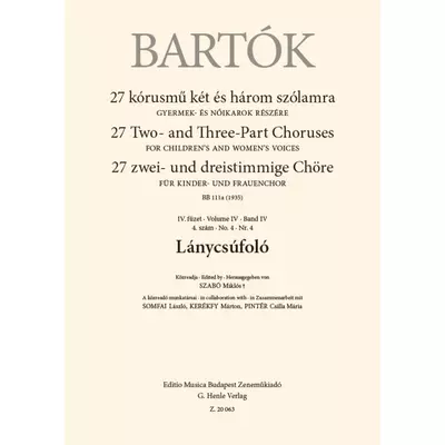 Bartók Béla: Lánycsúfoló – kotta