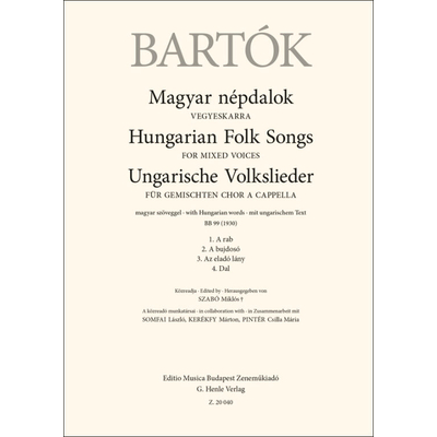Bartók Béla: Magyar népdalok vegyeskarra (1 db)