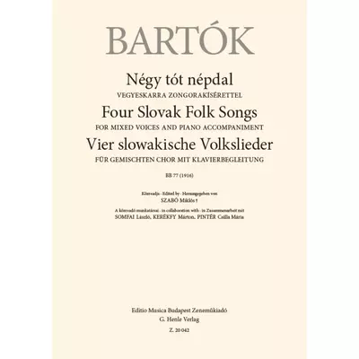 Bartók Béla: Négy tót népdal – kotta