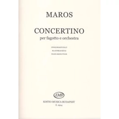 Maros Rudolf: Concertino fagottra és zongorára – kotta