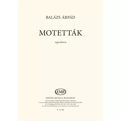 Balázs Árpád: Motetták – kotta