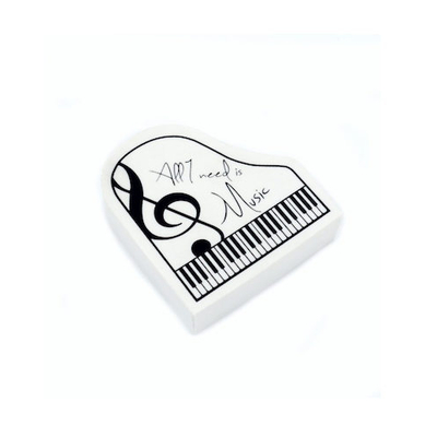 Zongora alakú radír, fehér 4 cm
