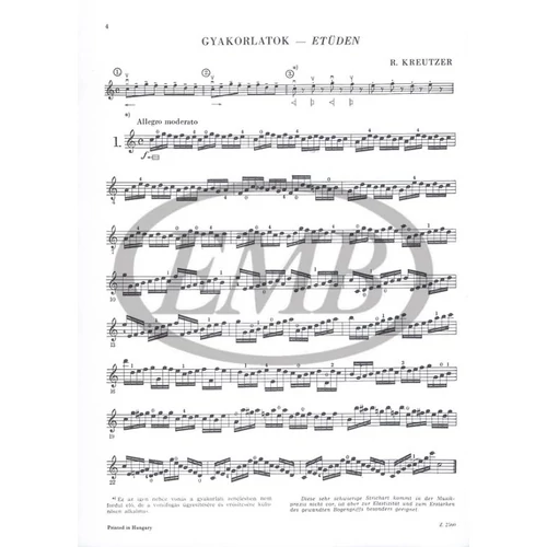 Kreutzer, Rodolphe: 42 gyakorlat – kotta