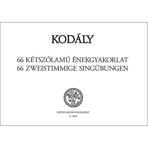Kodály Zoltán: 66 kétszólamú énekgyakorlat – kotta