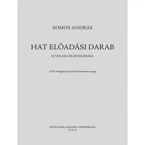 Somos András: 6 előadási darab - fuvola kotta borító