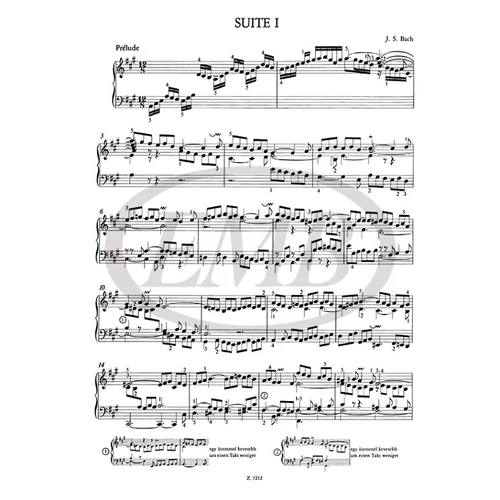 Bach, Johann Sebastian: Angol szvitek – kotta