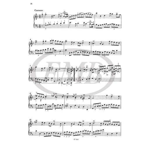 Bach, Johann Sebastian: Angol szvitek – kotta