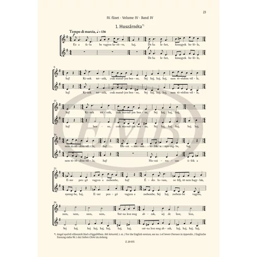 Bartók Béla: Gyermek- és nőikarok - kotta