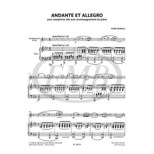 Chailleux, André: Andante et Allegro – kotta