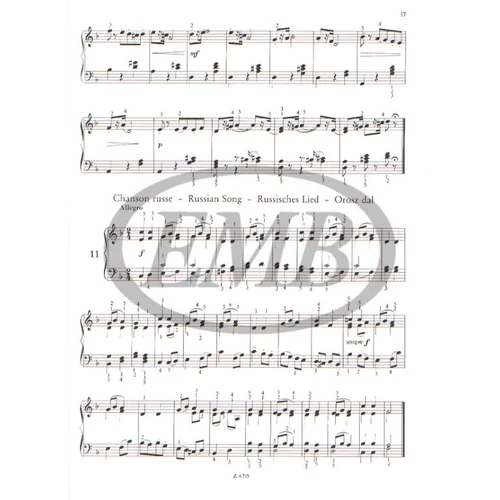 Tchaikovsky, Pyotr Ilyich: Ifjúsági album zongorára – kotta