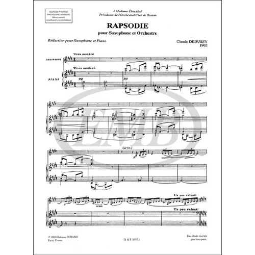 Claude Debussy: Rhapsodie – kotta