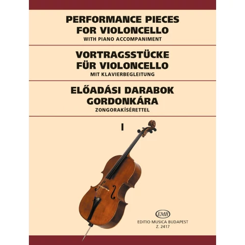 Előadási darabok gordonkára - kotta borító