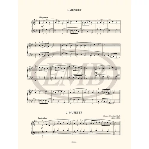Az első Bach-tanulmányok – kotta