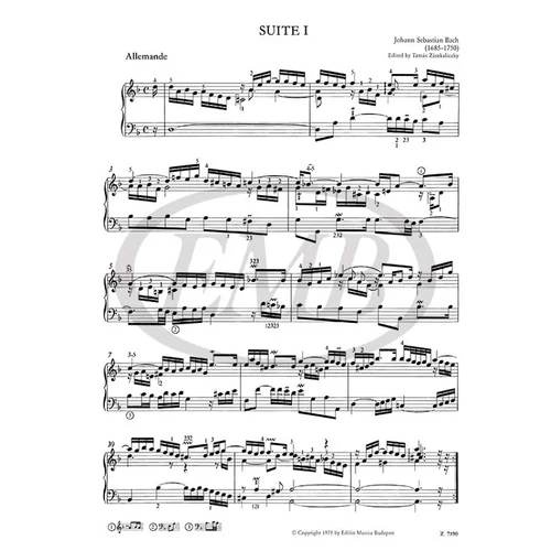 Bach, Johann Sebastian: Francia szvitek – kotta