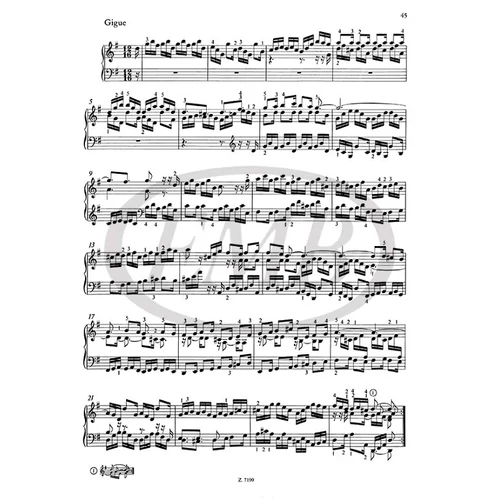 Bach, Johann Sebastian: Francia szvitek – kotta