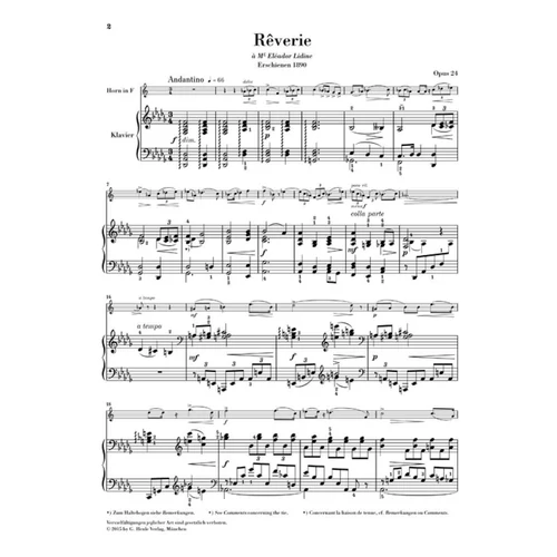 A. Glazunov: Rêverie Opus 24 - kürt és zongora kotta