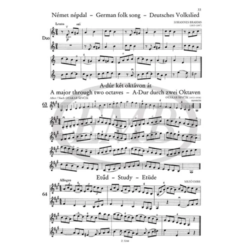 Mező-Dénes-Lányi-Kállay: Hegedűiskola II. - kotta