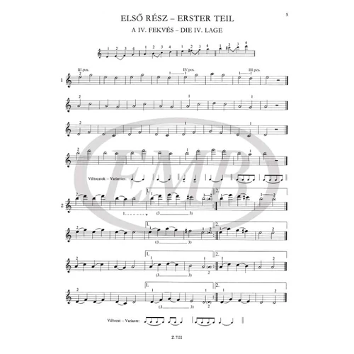 Mező-Dénes-Lányi-Kállay: Hegedűiskola V-VI - kotta