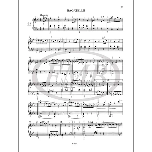 Beethoven, Ludwig van: Kezdők zongoramuzsikája – kotta