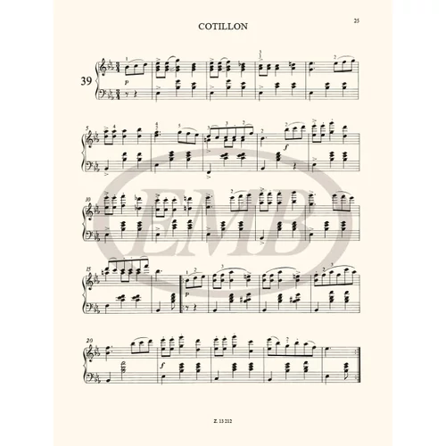 Schubert, Franz: Kezdők zongoramuzsikája - kotta