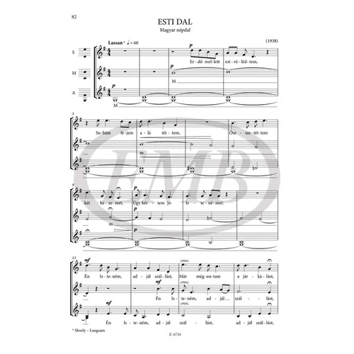 Kodály Zoltán: Gyermek- és nőikarok – kotta