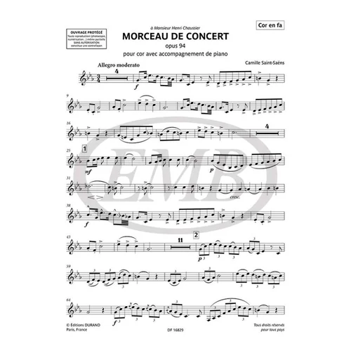 Saint-Saëns, Camille: Morceau de concert op. 94 - kürt szólam