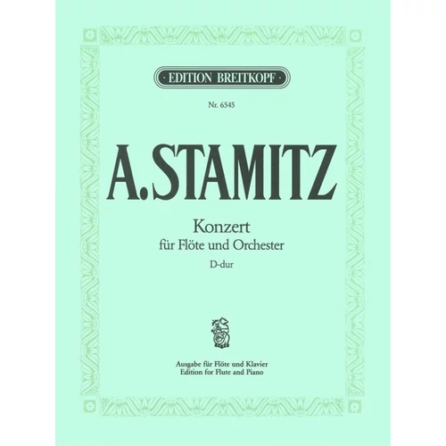 A. Stamitz: D-dúr Fuvolakoncert - fuvola és zongora kotta.