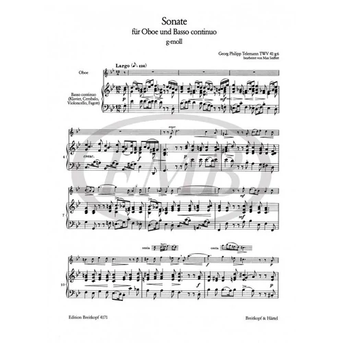 Telemann, Georg Philipp: Sonata in G minor TWV 41:g6 - kotta