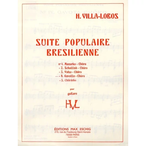 Villa-Lobos,: SUITE POP. N 4 GUITARE kotta