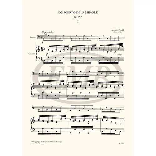 Vivaldi, Antonio: Concerto in la minore RV 497 - kotta