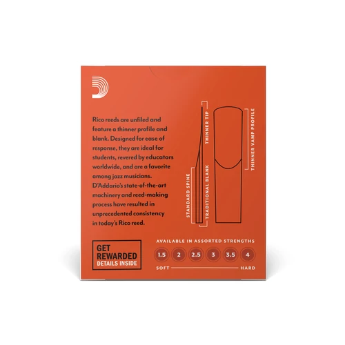 D'Addario Rico vágatlan szopránszaxofon nád