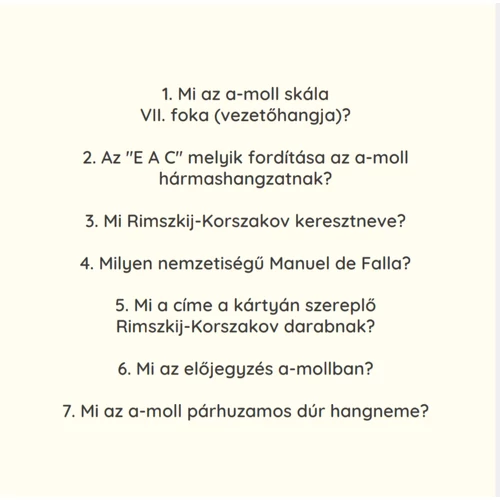 Agypróba zenesulisoknak - kártyajáték