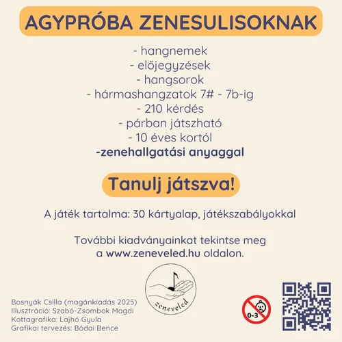 Agypróba zenesulisoknak - kártyajáték