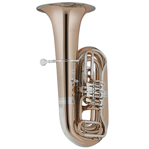 V. F. Cerveny CBB 781-4R vörösréz B-tuba nikkelezüst befúvócsővel