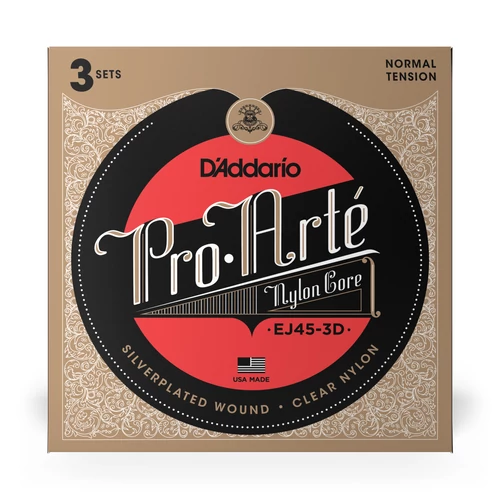 D’Addario Pro-Arté Nylon EJ45-3D klasszikus gitárhúr Multi-Pack szett
