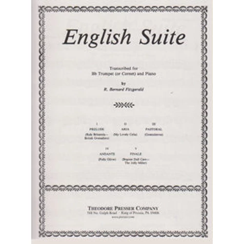 Fitzgerald, R. Bernarrd: English Suite for Bb Trumpet (or Cornet) and Piano – kotta régi borító