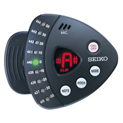 Seiko STX1N fekete, csíptetős, kromatikus hangoló