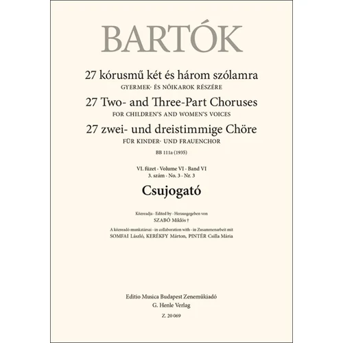Bartók Béla: Csujogató – kotta