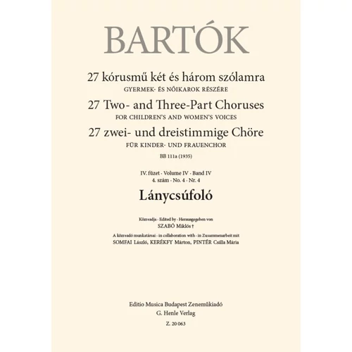 Bartók Béla: Lánycsúfoló – kotta