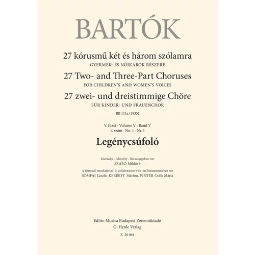 Bartók Béla: Legénycsúfoló – kotta