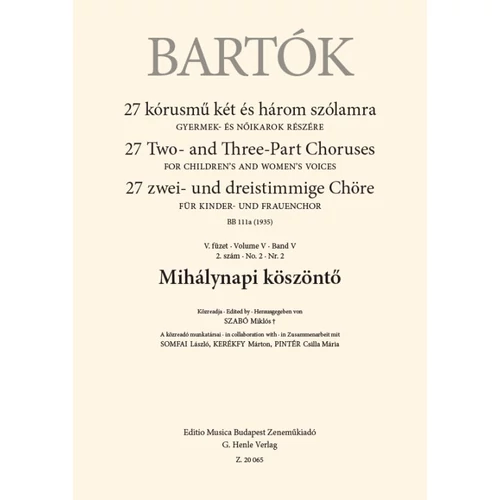 Bartók Béla: Mihálynapi köszöntő – kórus lapkotta